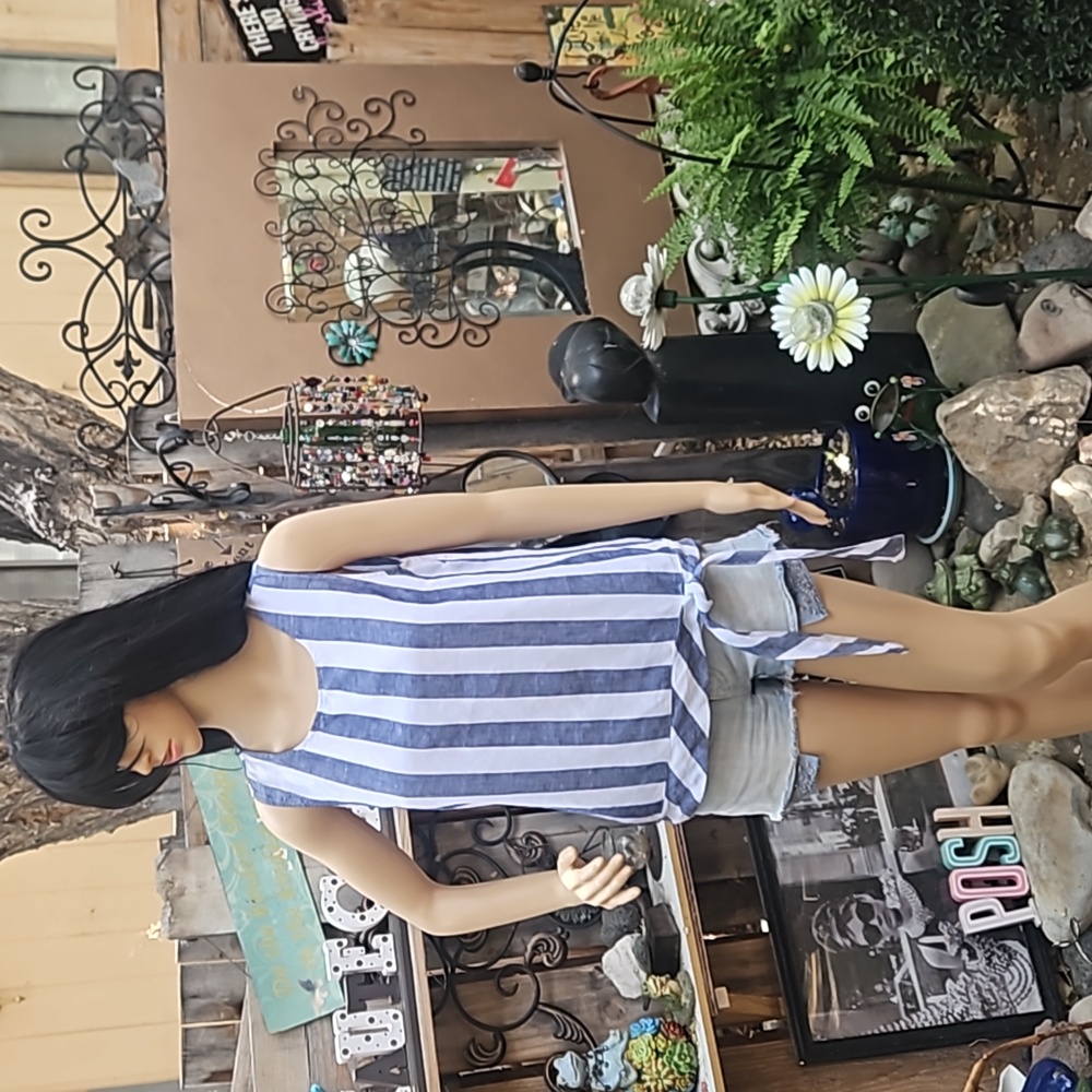 J. Crew linen blend tie front tank top